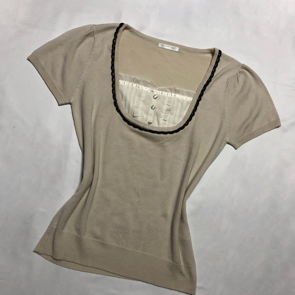 로걀 니트 탑  베이지 상품이미지2