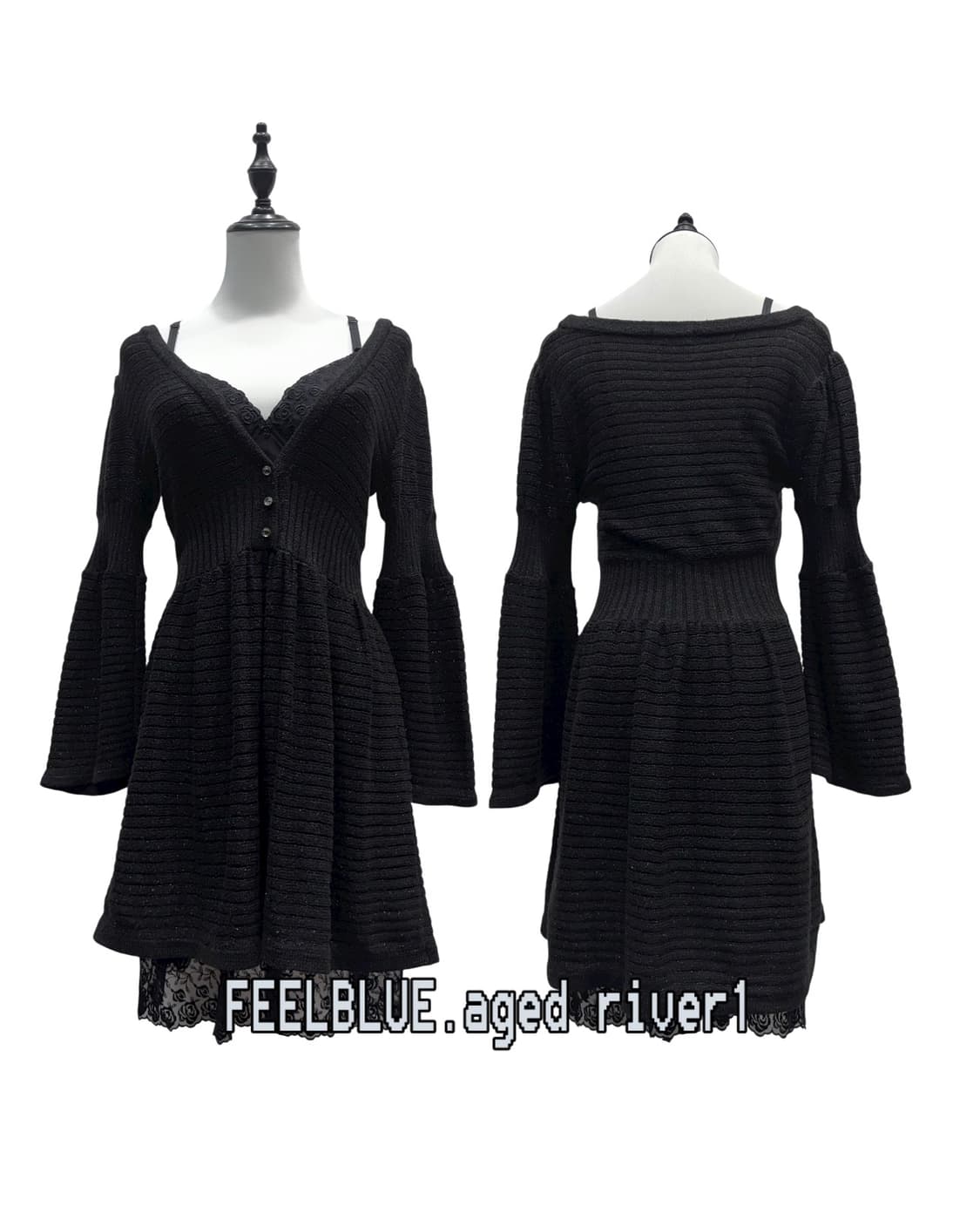 Goth fairy knitdress slipdress 2pcs set 상품이미지2