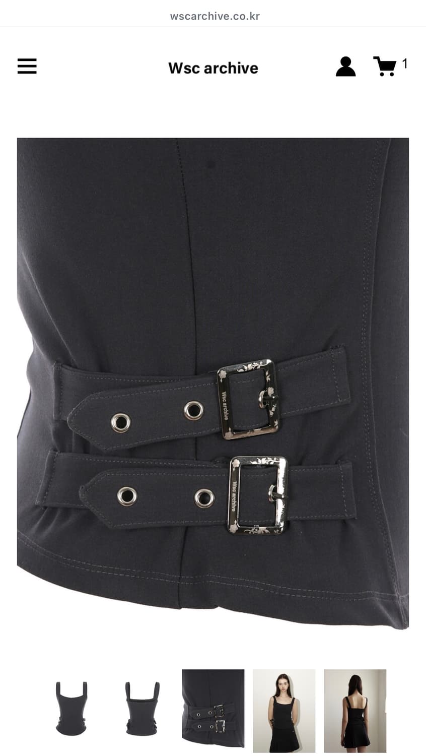 Wsc archive Orchid buckle vest Charcoal 상품이미지2