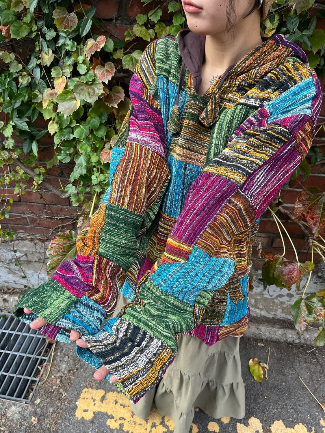 히피무드 자수 패치 후드 상품이미지6