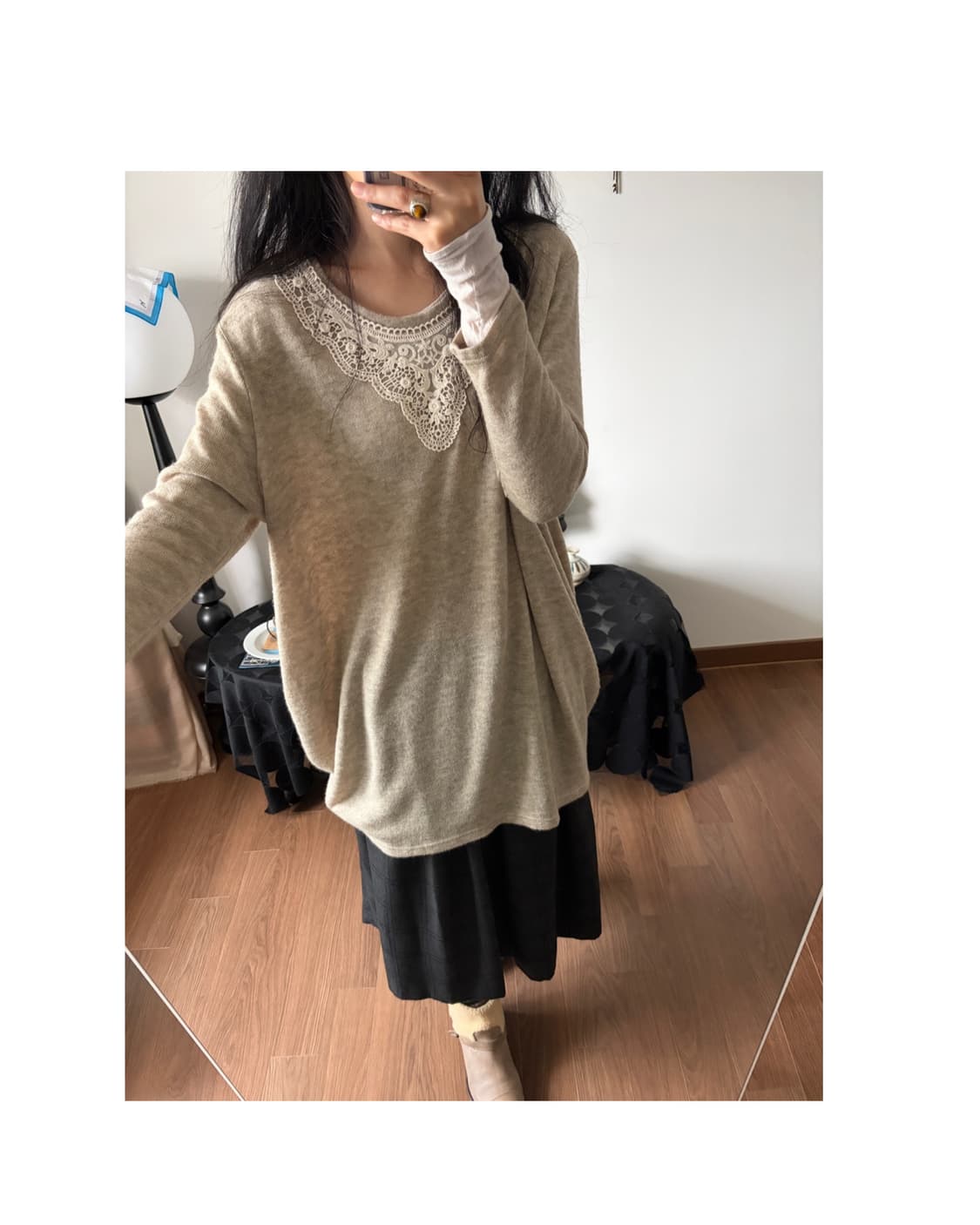 lace knit one-piece 상품이미지5