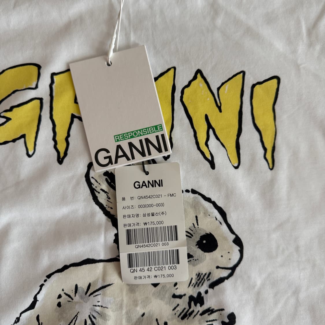 가니(ganni) 릴랙스드 버니 티셔츠 상품이미지3