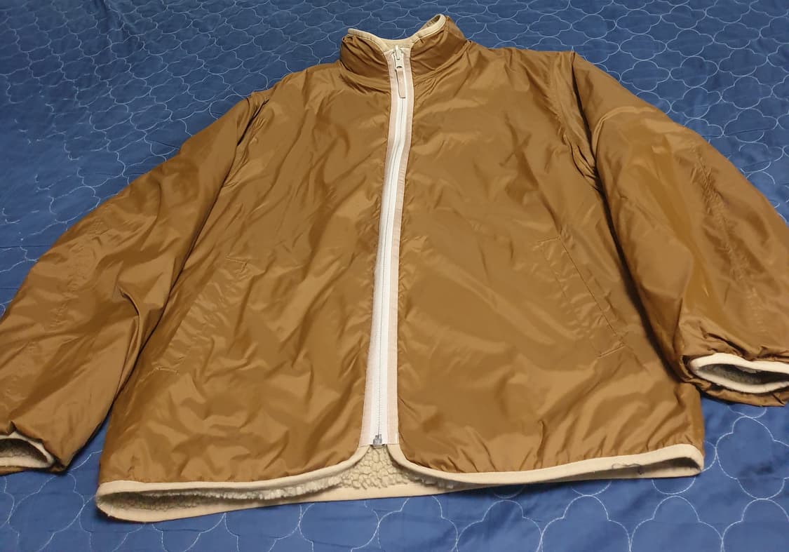 오버핏 나일론 양털 점퍼 브라운 (XL) 상품이미지1