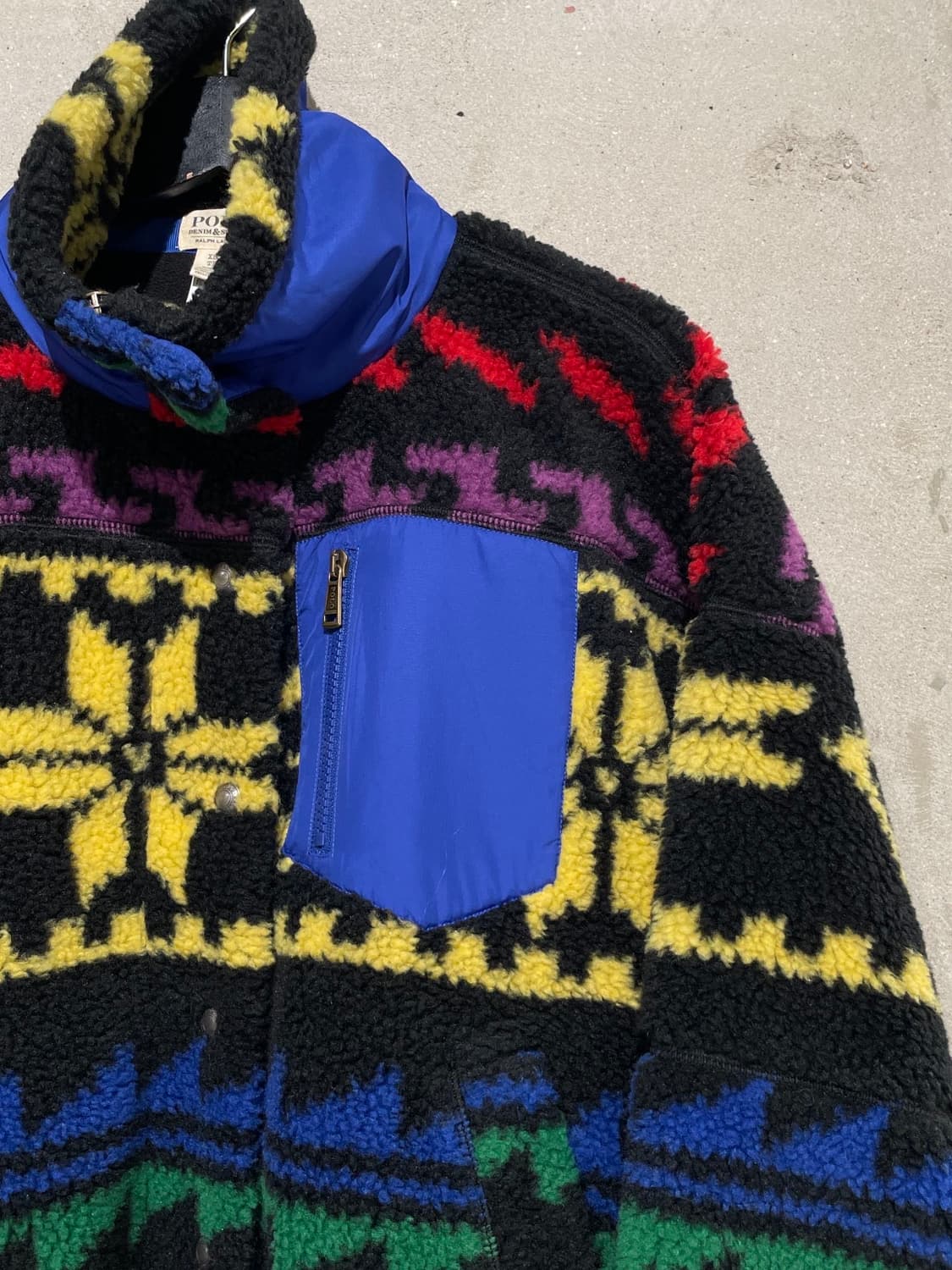 폴로 랄프로렌 지오 모티프 립스탑 트림 하이 파일 플리스 자켓 상품이미지3