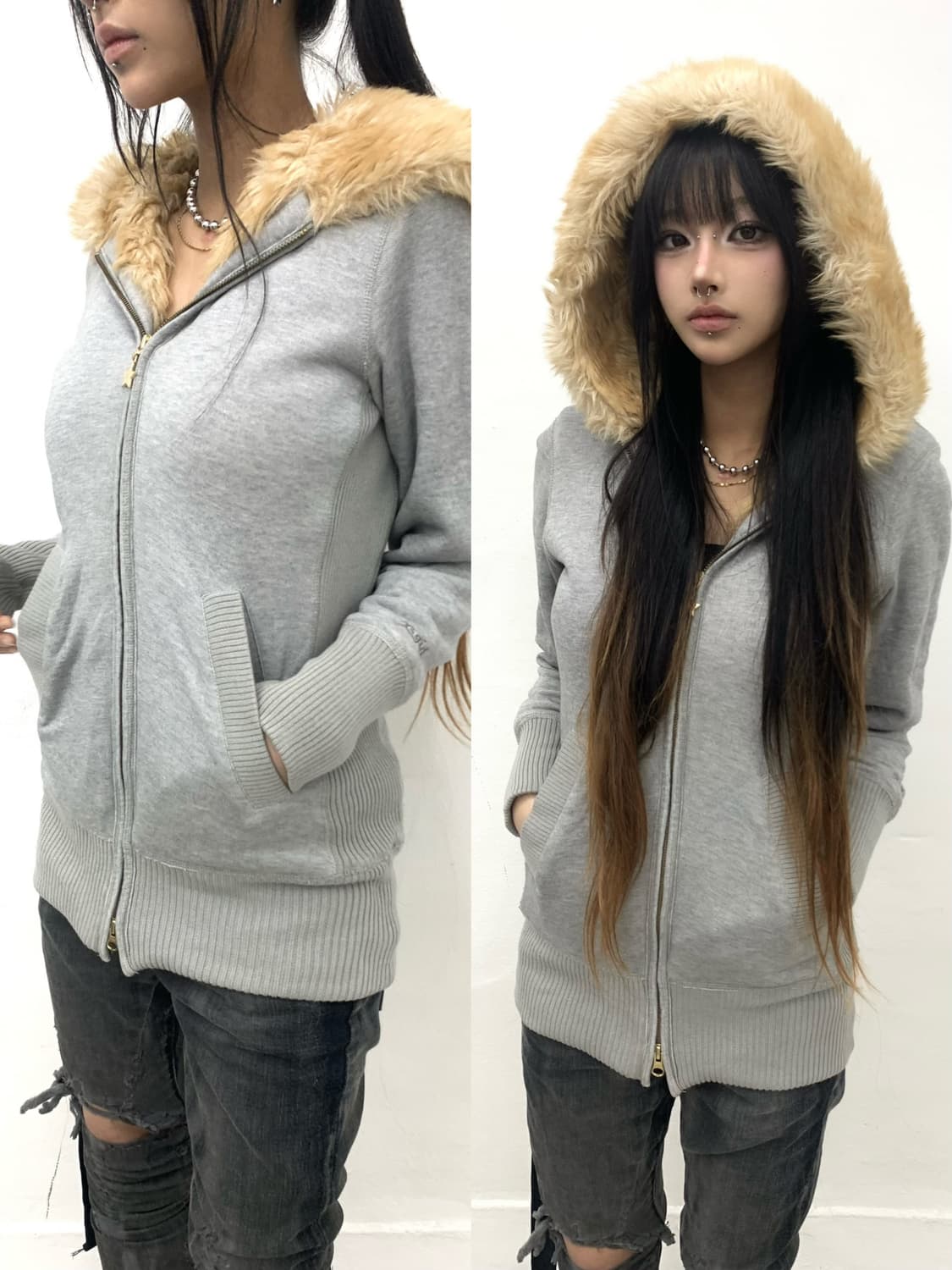 X-girl wolfjo hoodie  상품이미지1