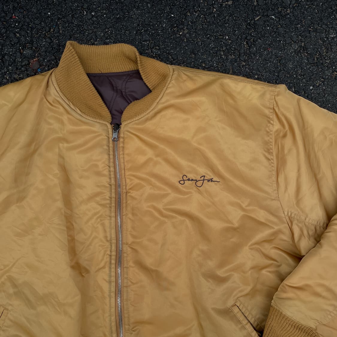 90s 션존 리버시블 퀼팅 봄버 자켓 올드스쿨 점퍼 ma-1 마원 XXL 상품이미지6