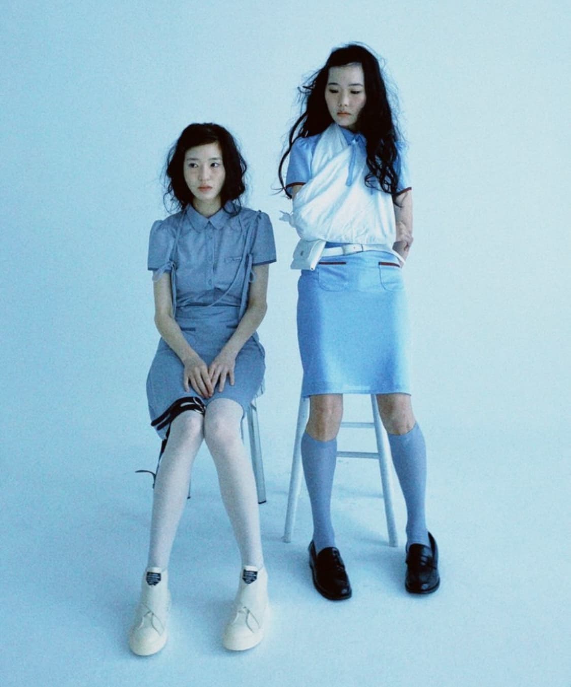 샵페어리 메쉬 리본 스커트 스카이블루 상품이미지1