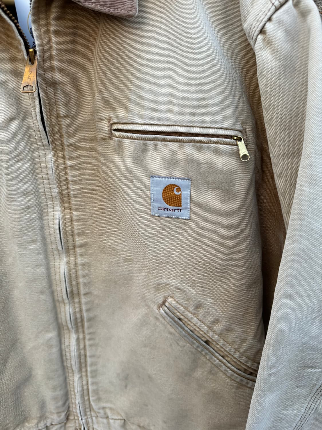 90s 칼하트 빈티지 j01 브라운 하드페이딩 디트로이트 워크 자켓 상품이미지5