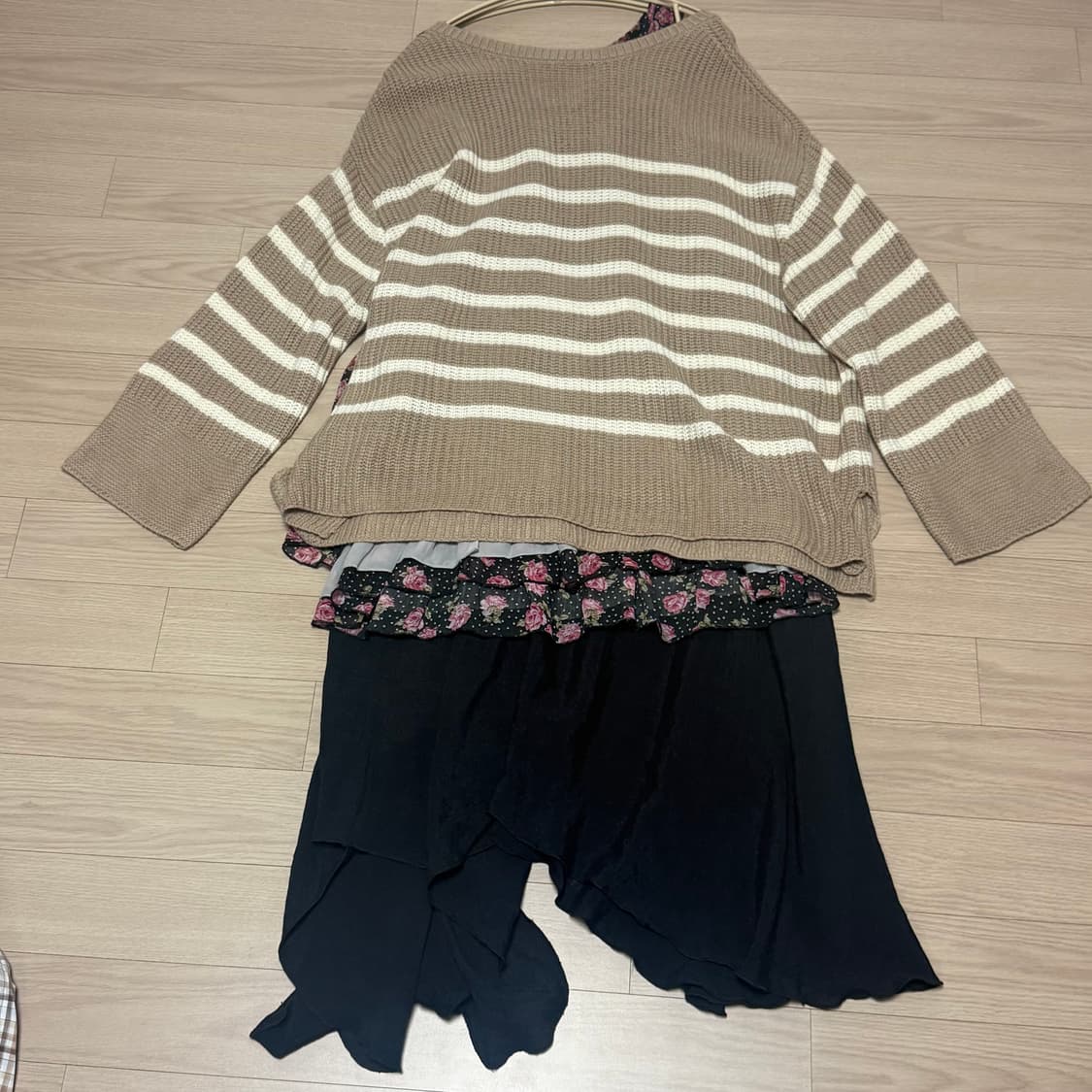 빈티지 모리걸 세트 니트 잔꽃 원피스 스커트 상품이미지2