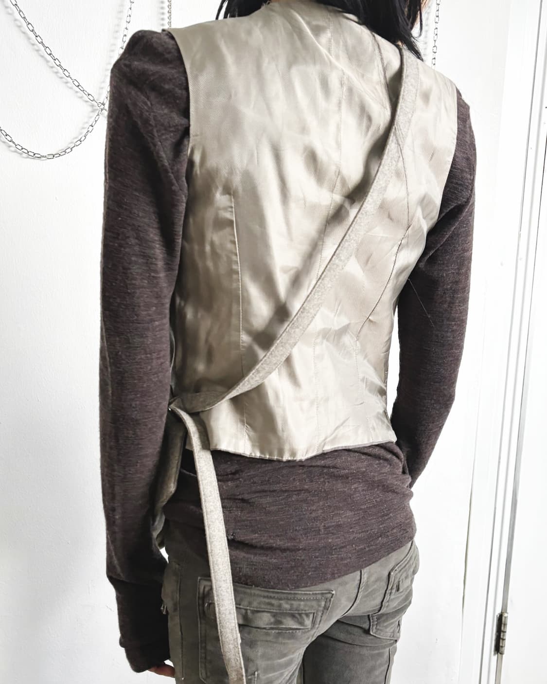 하이더아커만 사선 본디지 레이어드 울 베스트 상품이미지3