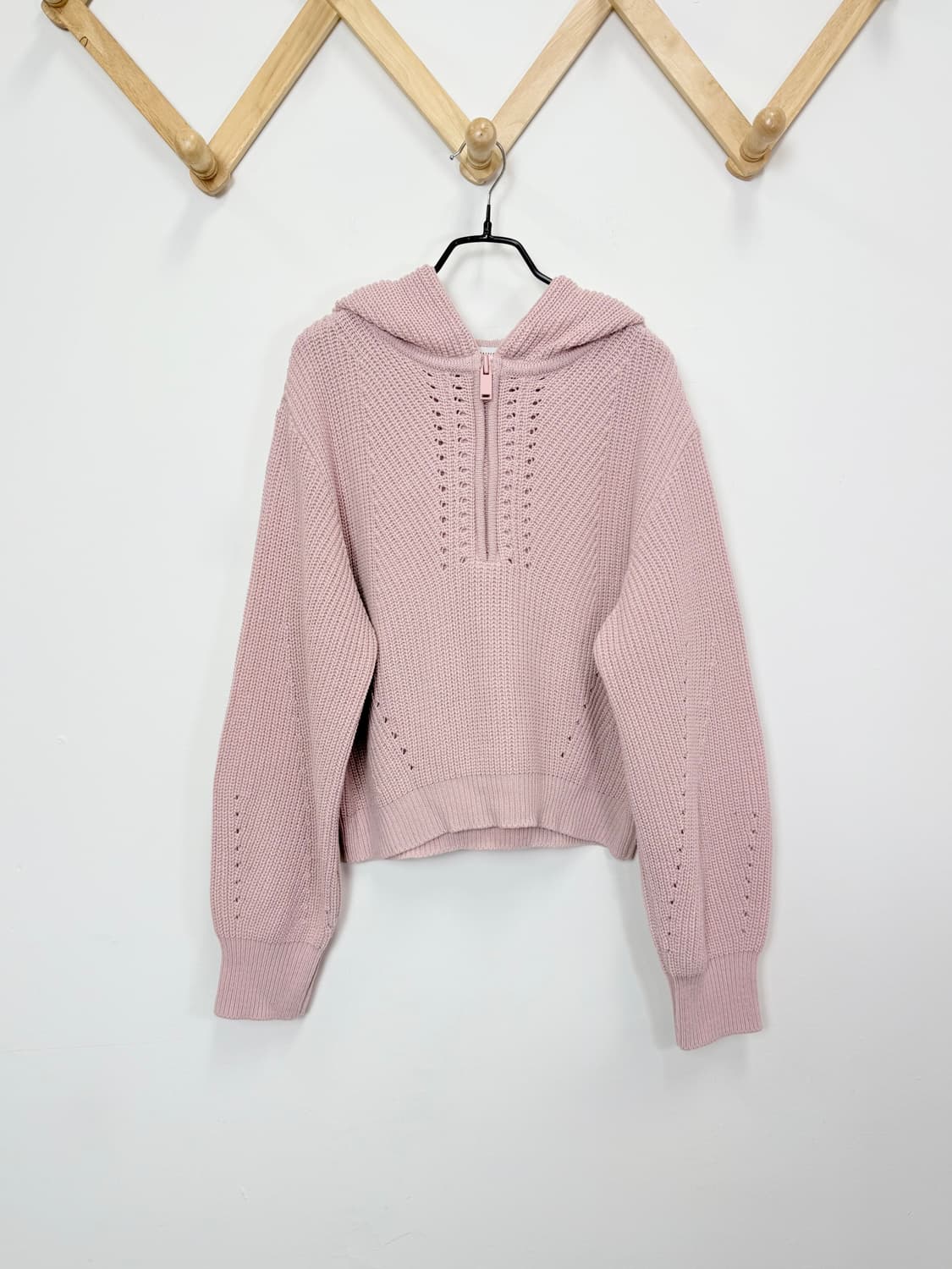 루에브르 니트 후드집업 - 핑크 상품이미지2