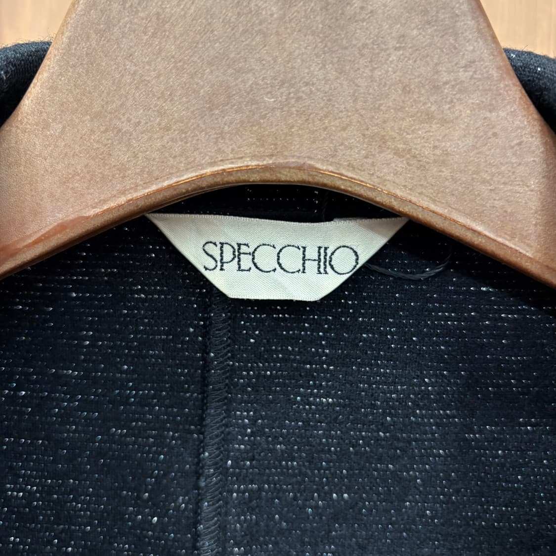 스피치오 울 실버 펄 핀스트라이프 자켓 H라인 롱 스커트 셋업 블랙 상품이미지4