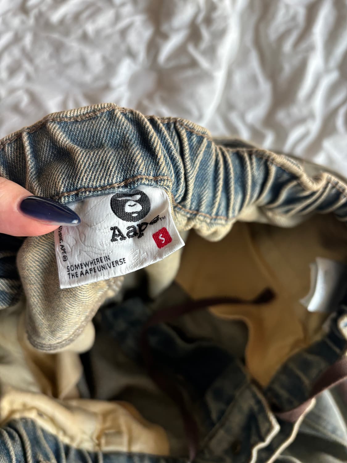 Aape 에이프 문페이스 워시드 데님 S사이즈 상품이미지7