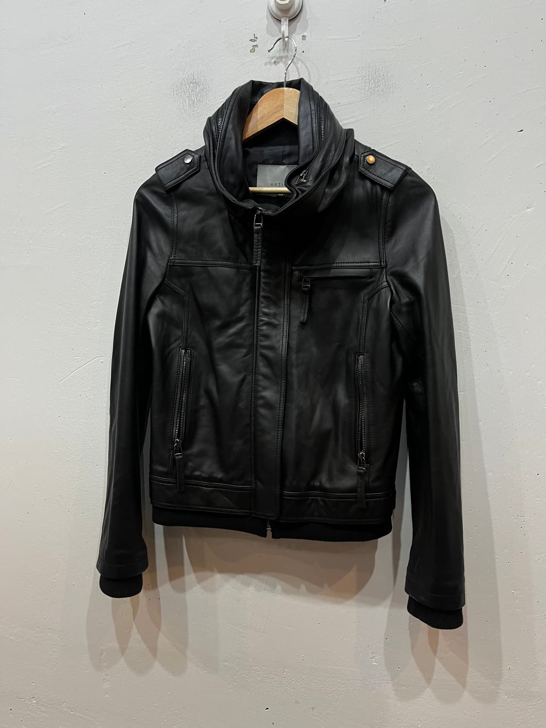 ARTICO 하이넥 양가죽 자켓 우먼즈 블랙 상품이미지1