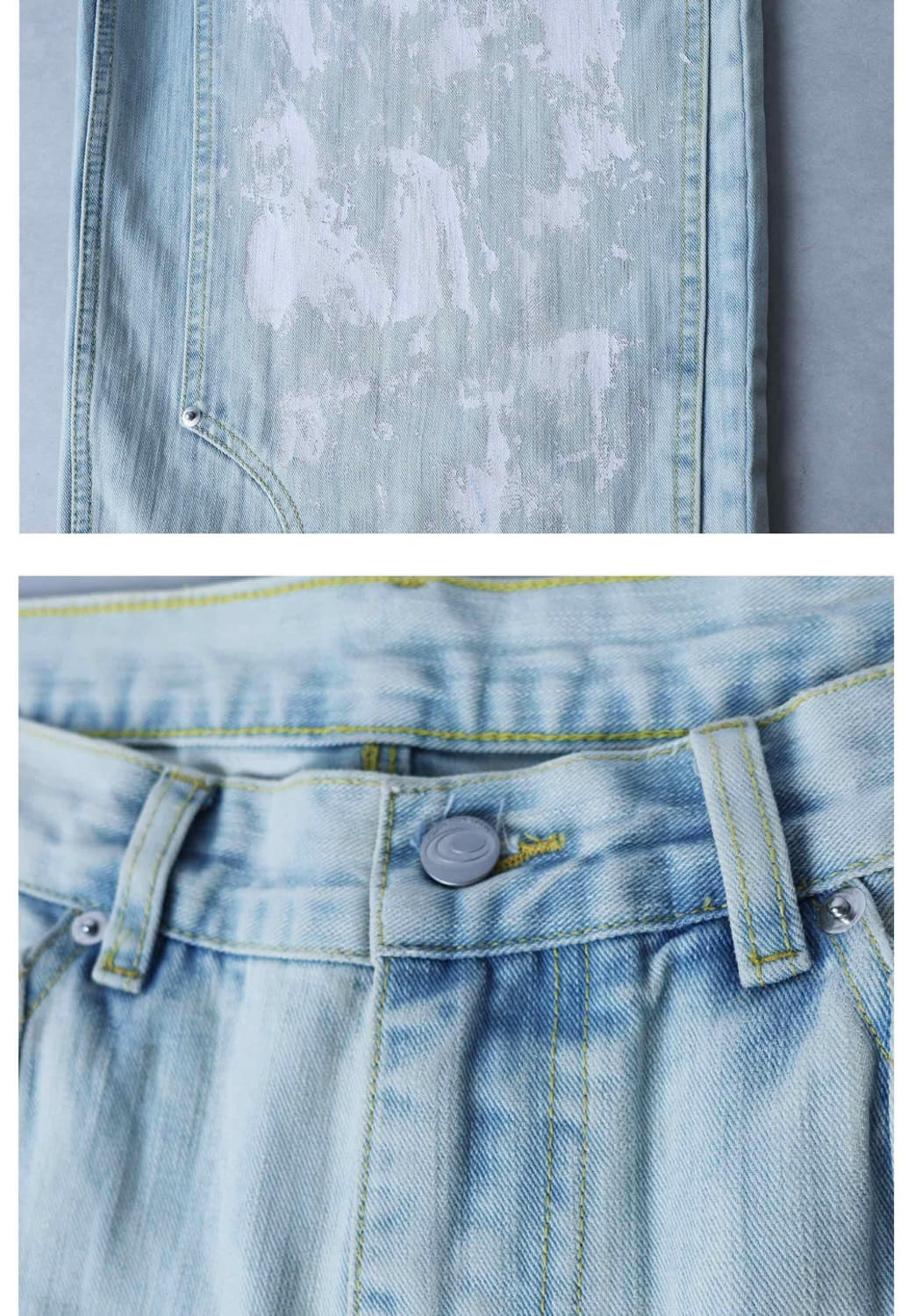 Washed Ice Blue Graffiti Baggy Denim Pan 상품이미지9