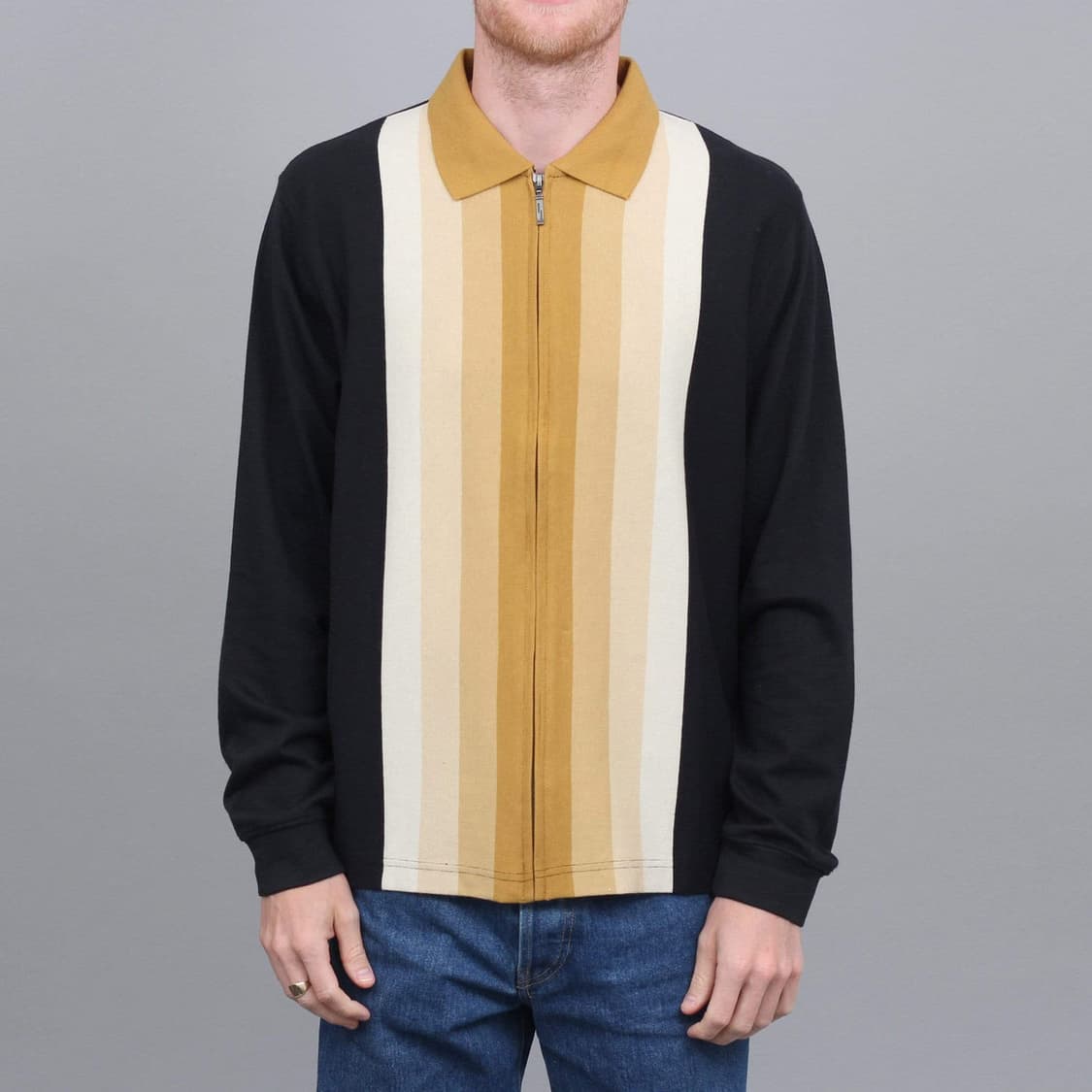 스투시 프레스톤 풀 집업 스트라이프 니트 폴로 셔츠 상품이미지3