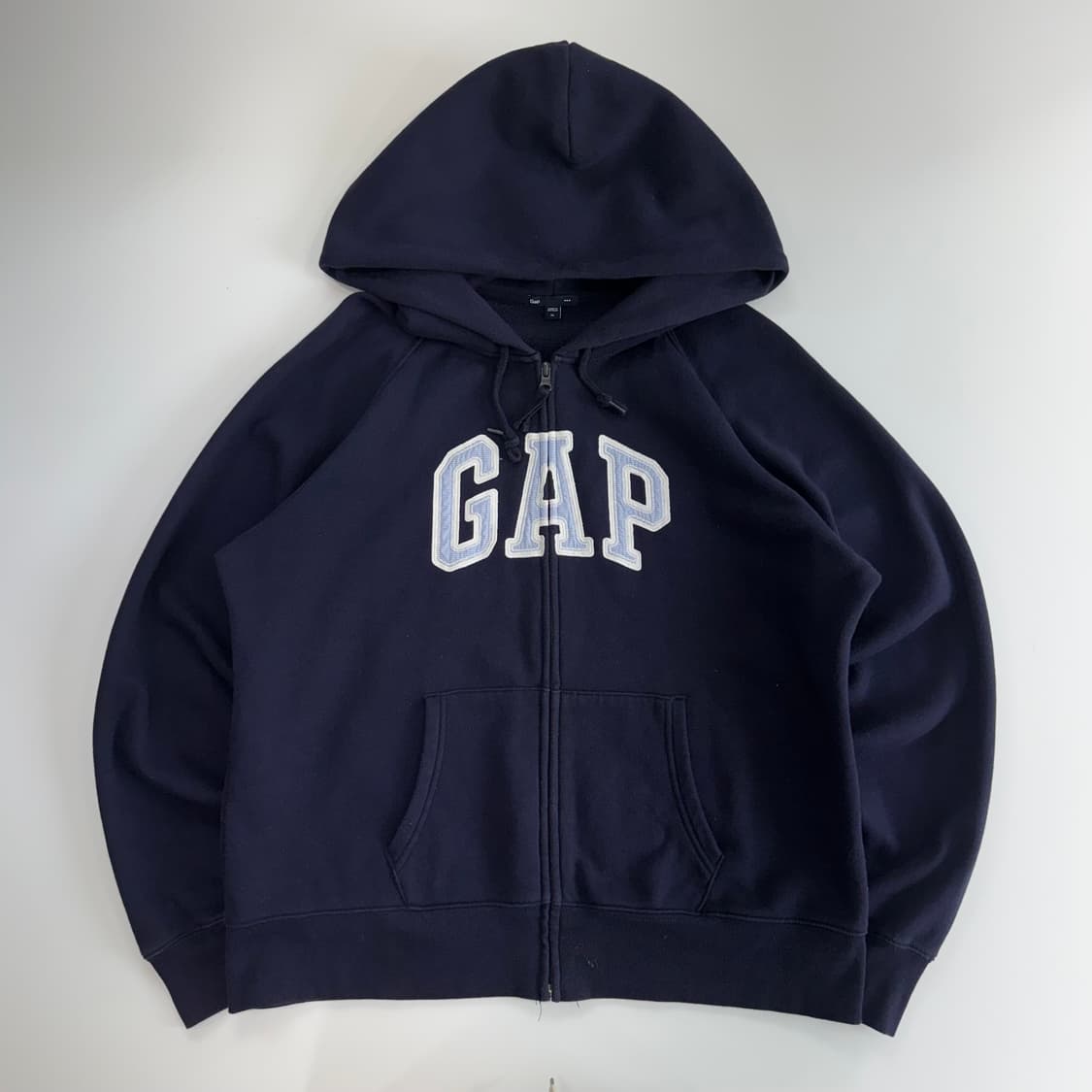 Gap 갭 스카이블루 체크 로고 네이비 후드집업  상품이미지3