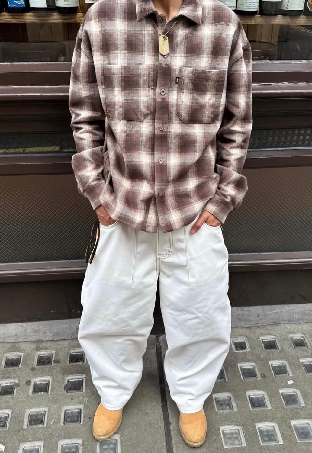 SWEATSCOLLECTIVE 배기 데님 화이트 M 상품이미지3