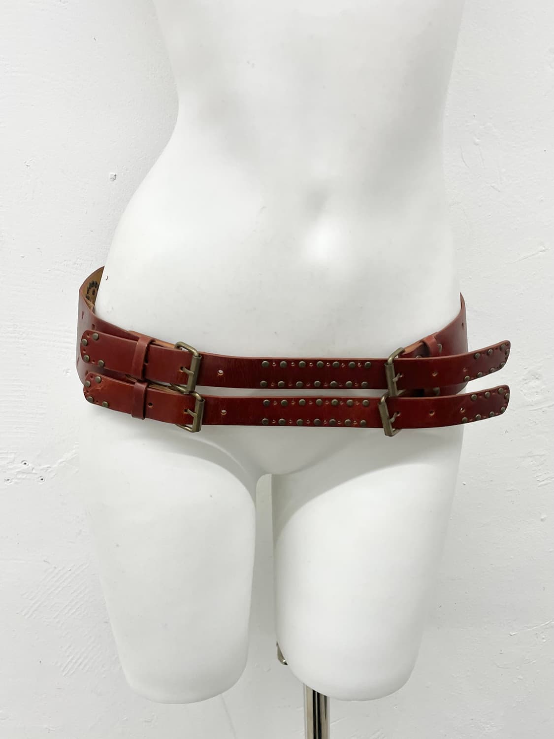 웨스턴 스터드 더블 펀칭 버클 벨트 상품이미지2