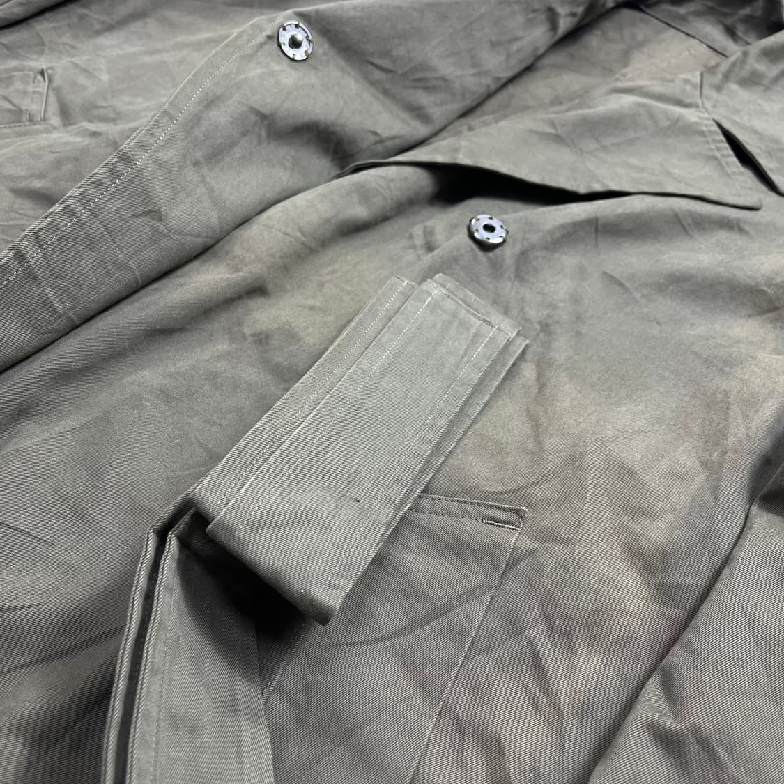 R&D M.Co Jpn 밸티드 롱 카키 트렌치 코트(s) 상품이미지3