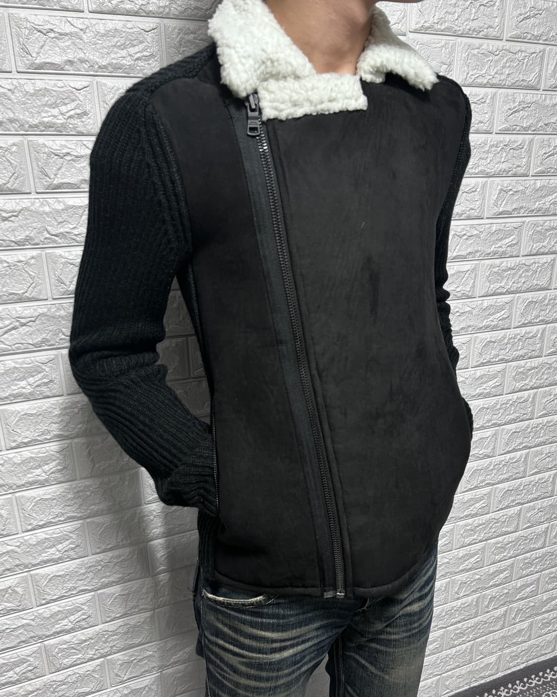 아르마니 스웨이드 니트 하이브리드 자켓 상품이미지3