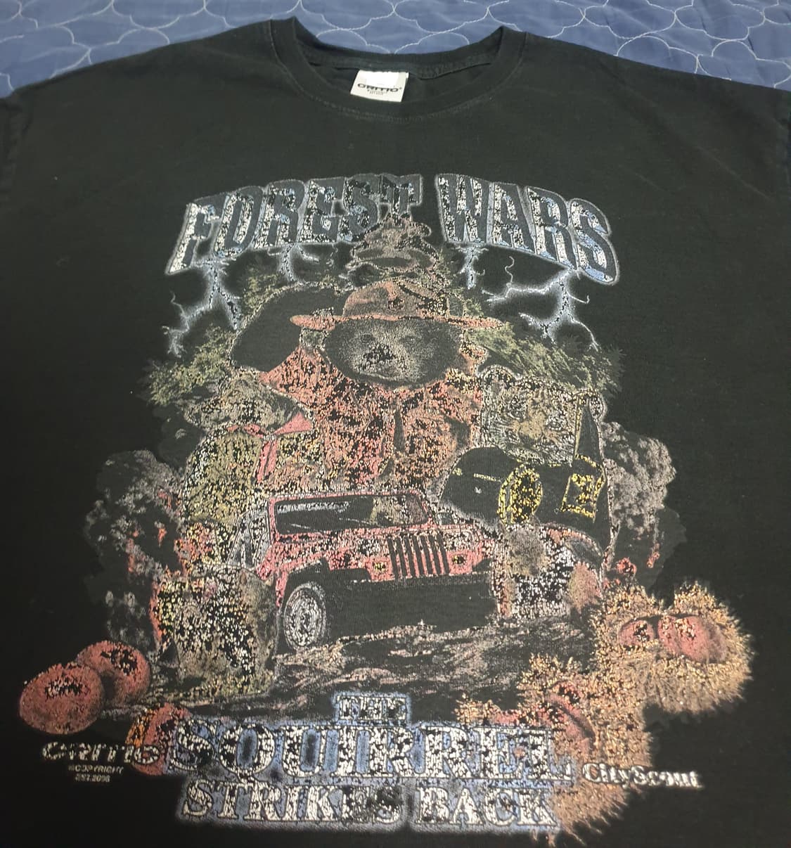 크리틱 포레스트 워 빈티지 프린팅 반팔티 블랙 (L) 상품이미지2