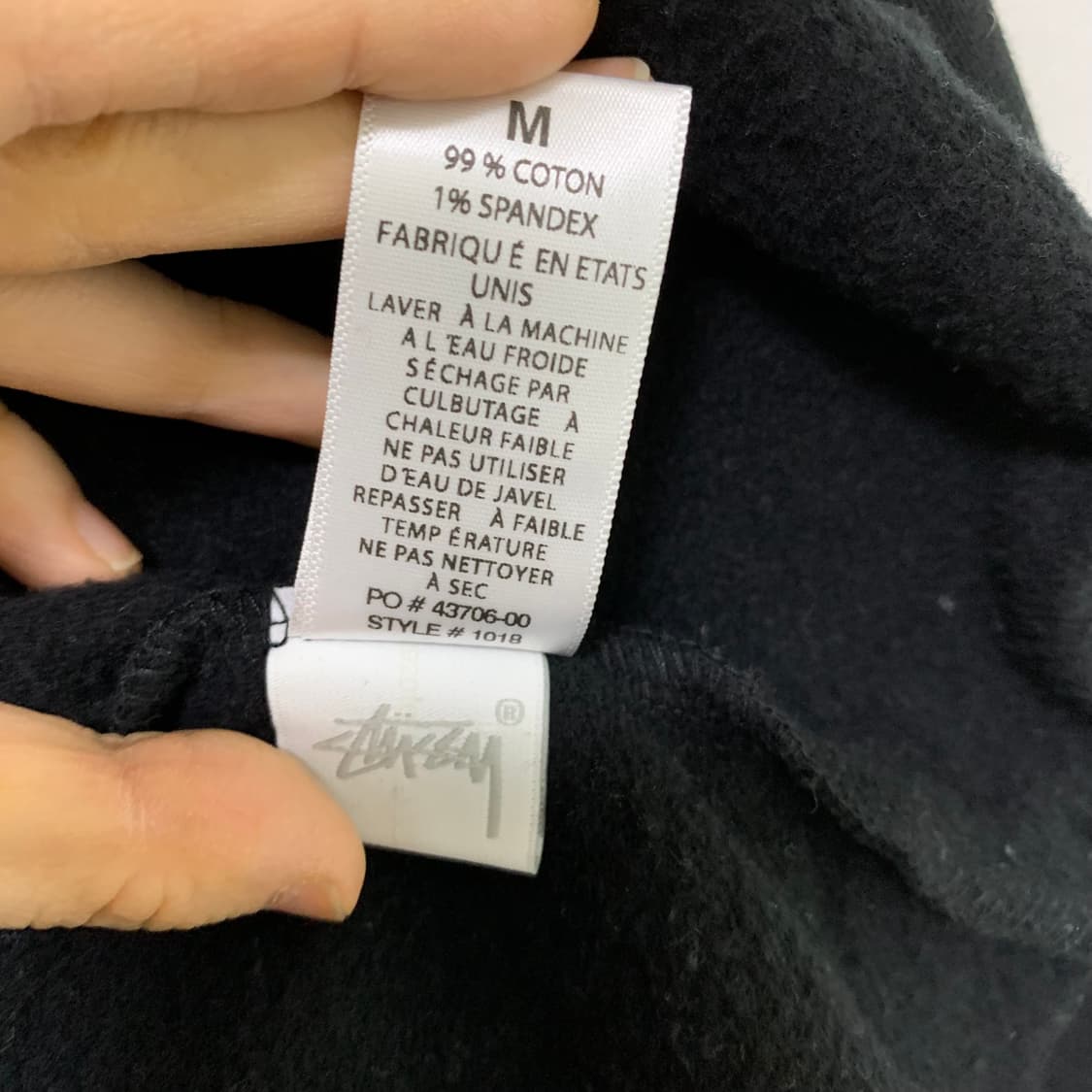 스투시 로고 빈티지 후드티 블랙 M 남녀공용 상품이미지6