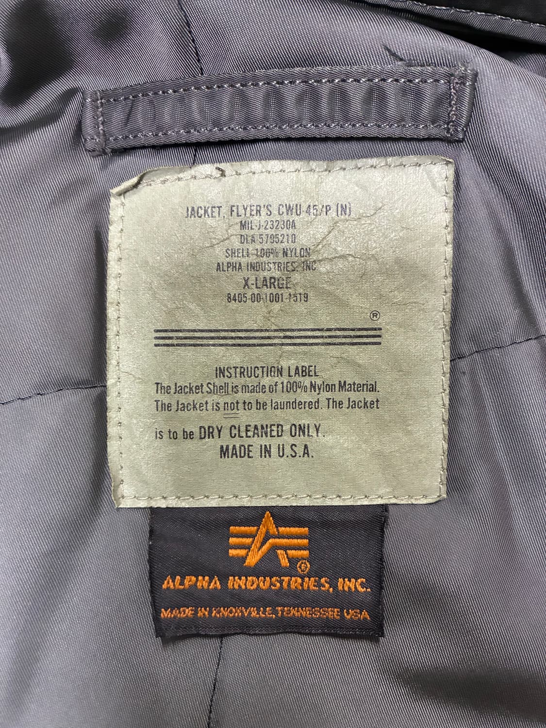 알파인더스트리 CWU-45/P 봄버 항공점퍼 XL 상품이미지7