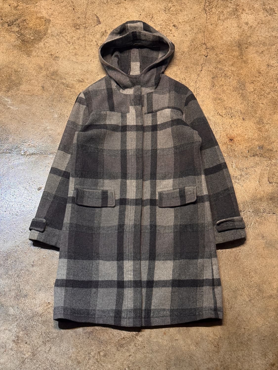 44-66 ) JPN Hooded Check Single Coat 상품이미지1