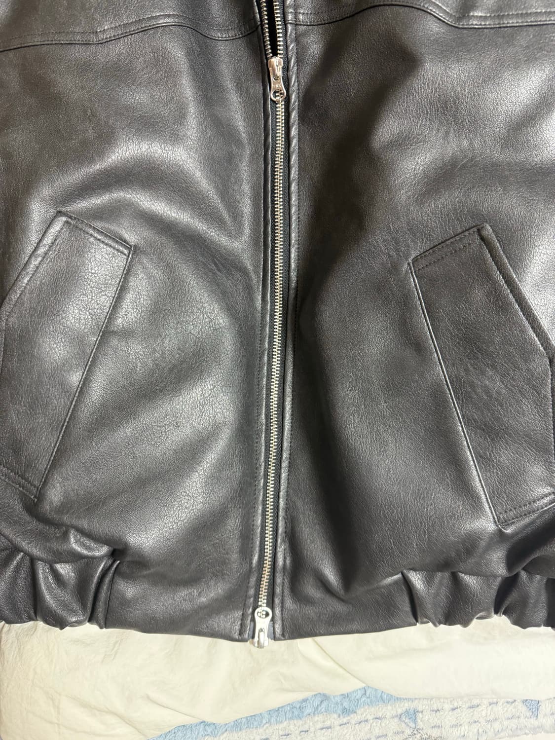 남자 크롭 레더 패딩  상품이미지3