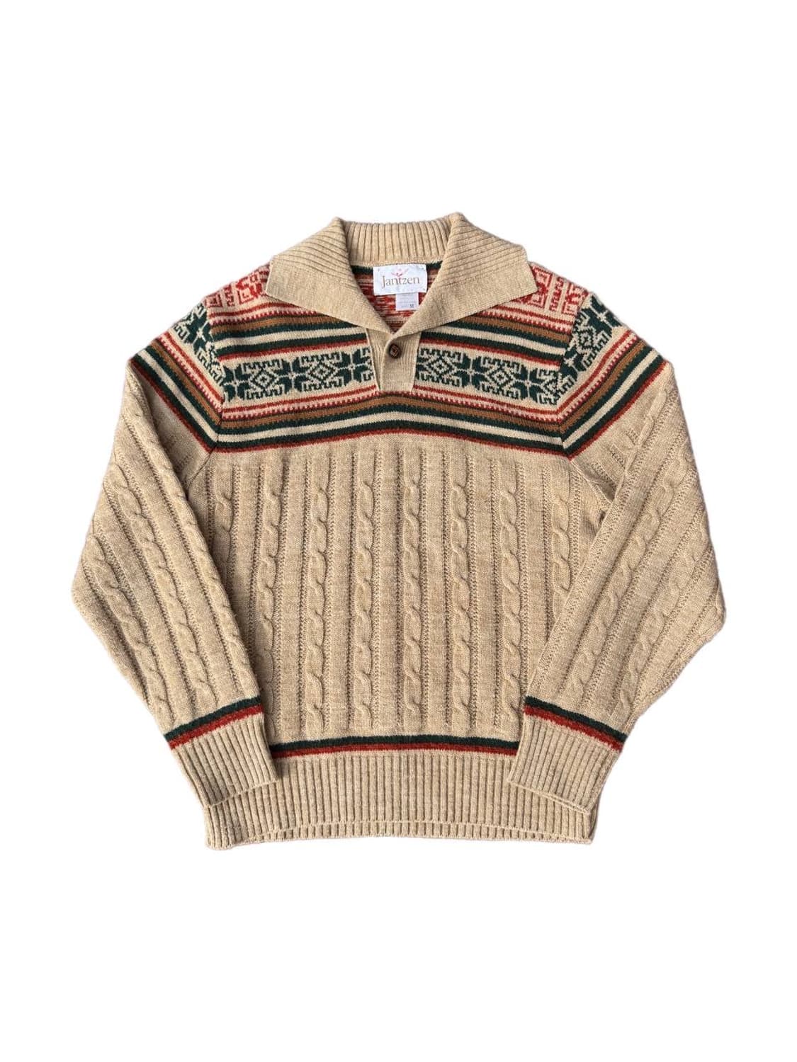 80-90s Jantzen snowflake cable sweater 상품이미지1