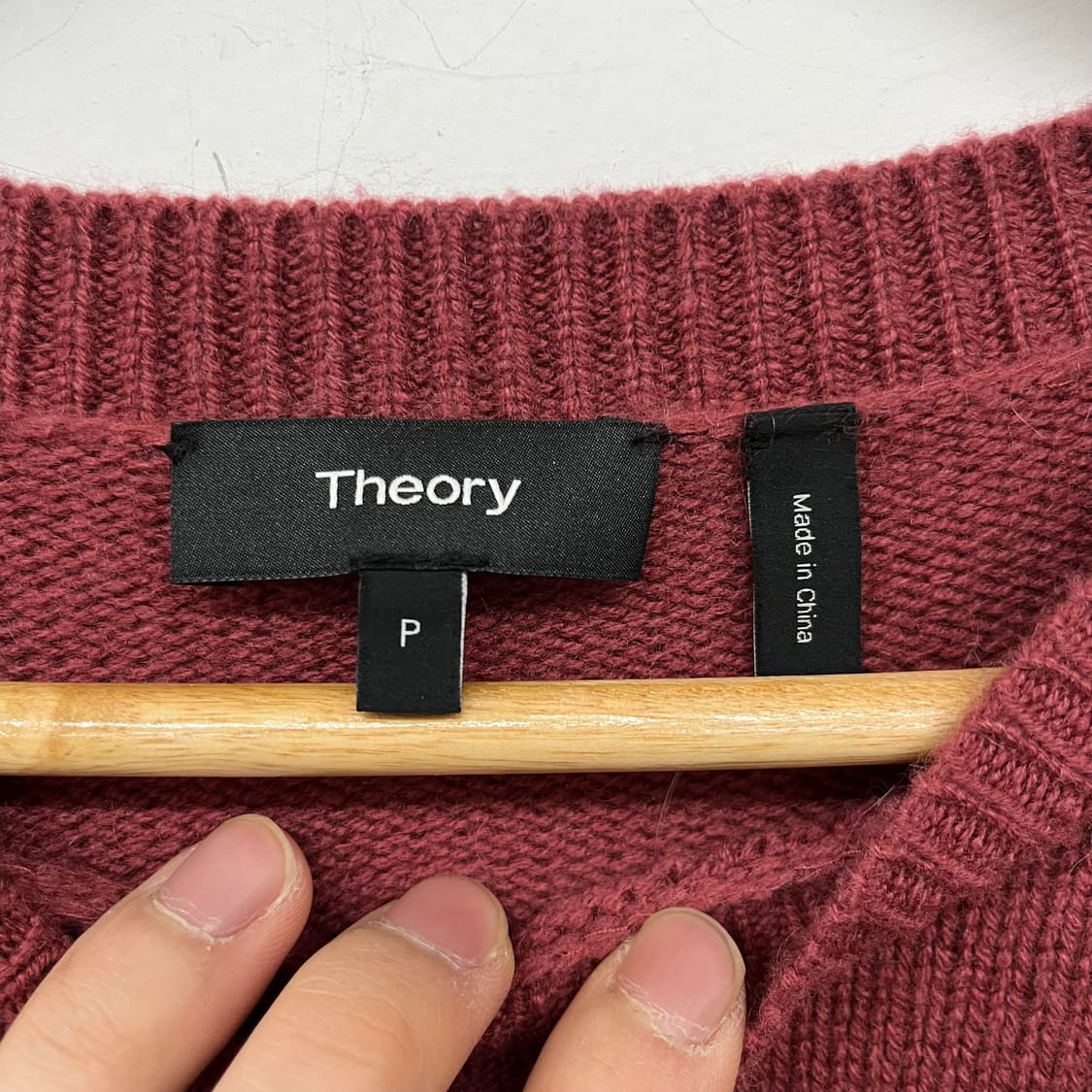 띠어리 캐시미어 100 버건디 니트 스웨터 여L 상품이미지4