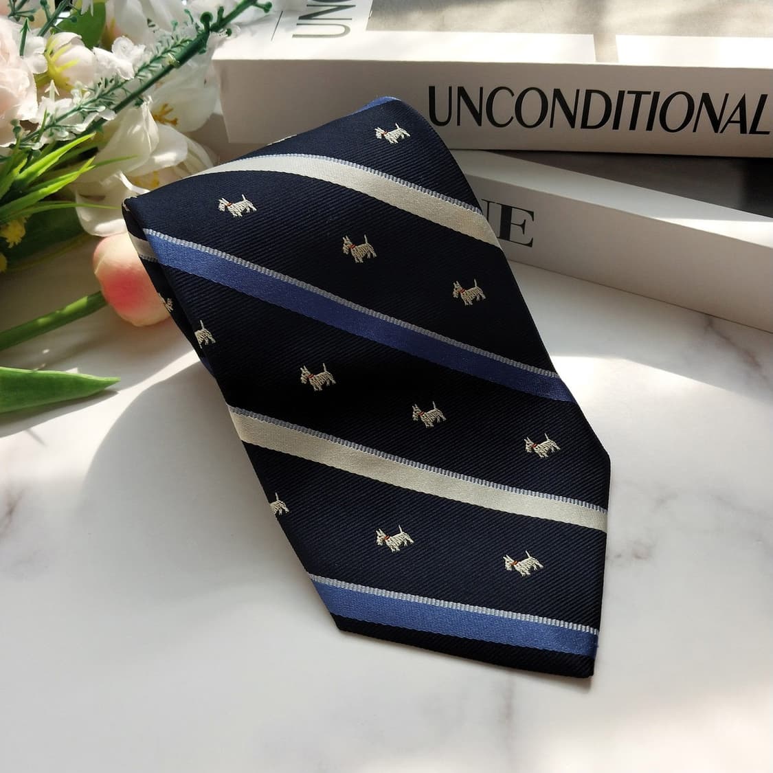 챕스 실크 네이비 강아지 패턴 넥타이 8.5cm A+등급 K945
 상품이미지2