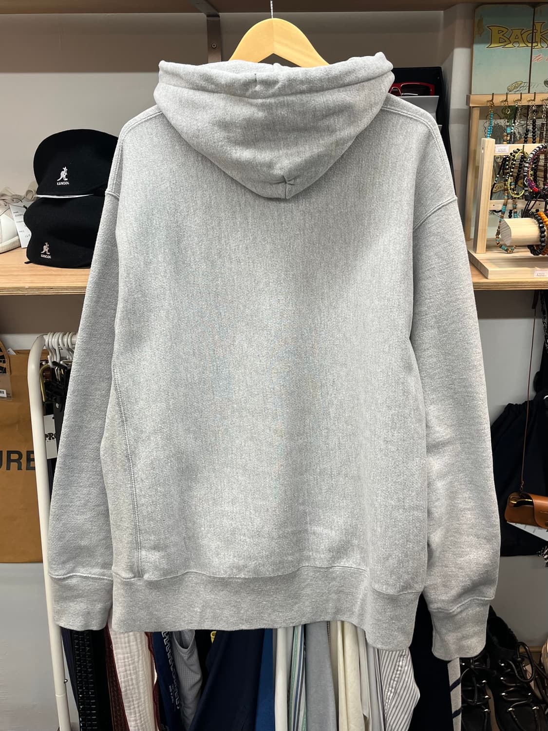 [105~110] 챔피온 리버스위브 블루택 후드티 그레이 XL 상품이미지4