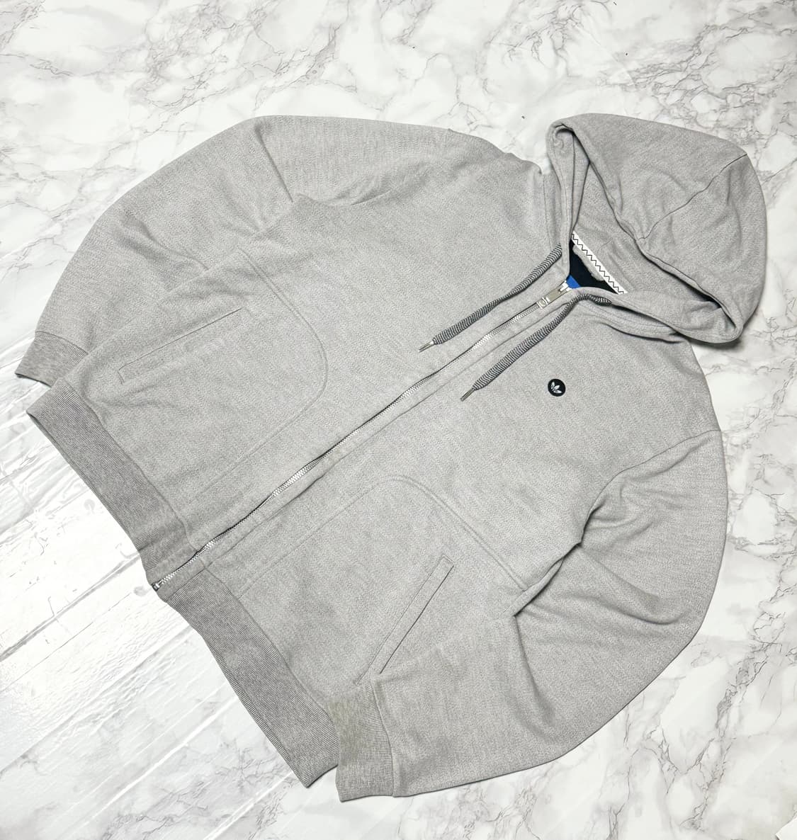 아디다스 삼선 라이트그레이 후드집업 자켓 상품이미지3