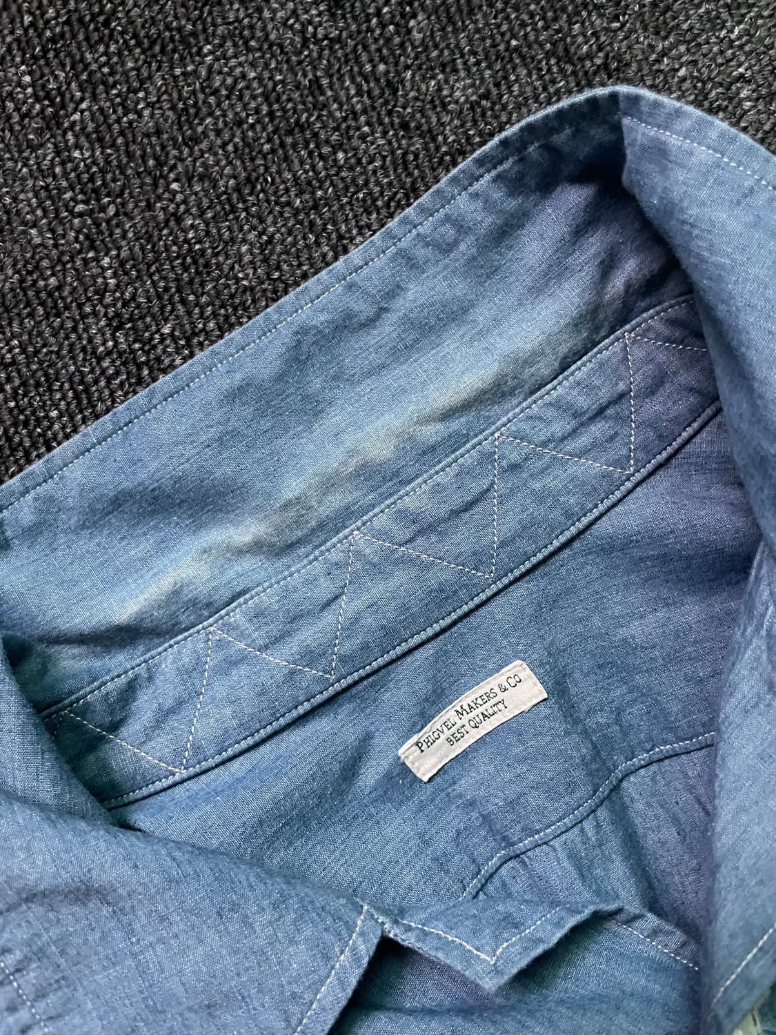 피그벨 오픈칼라 샴브레이 셔츠 2사이즈 상품이미지4