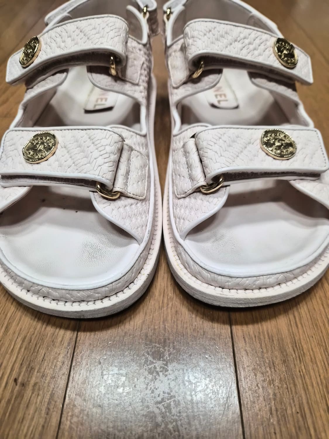 (정품) 샤넬 벨크로 샌들 37 (명품 여자 신발 슬리퍼 뮬 스니커즈) 상품이미지3