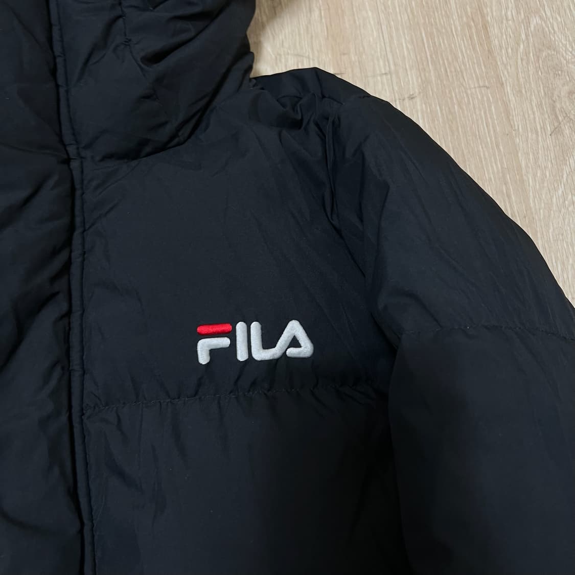 휠라 빅로고 구스다운 후드 롱패딩 S/90  상품이미지3