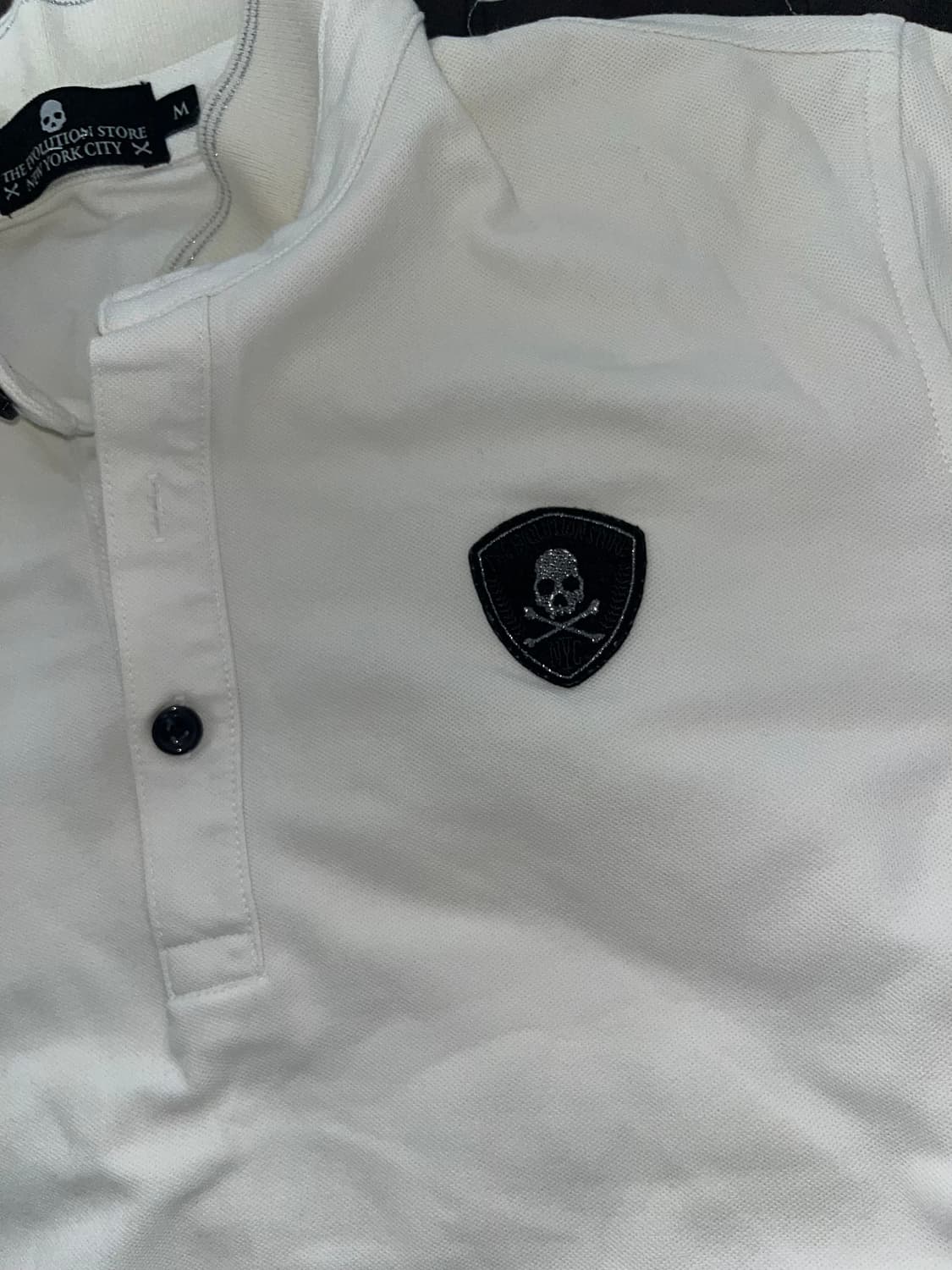 해골 카라 반팔 티셔츠 펑크 갸루 고스 화이트 y2k 빈티지 상품이미지3