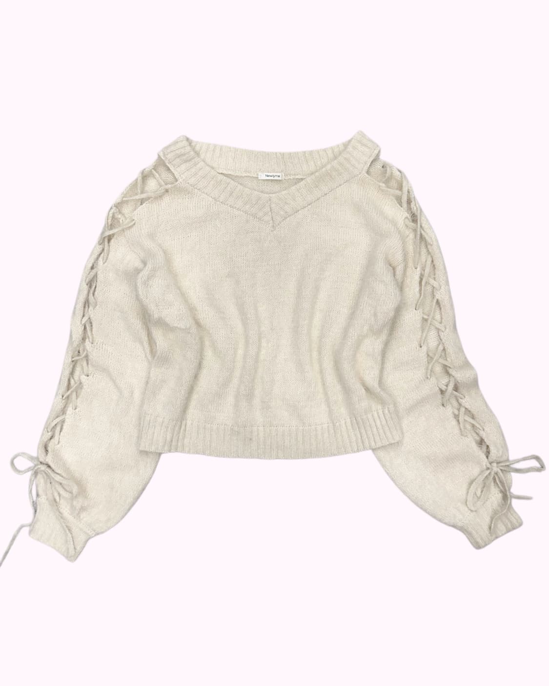 fluffy lace-up sleeve knit 상품이미지1
