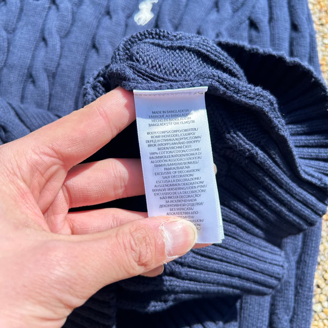 폴로 (POLO RalphLauren)네이비 브이넥 케이블 니트 상품이미지5