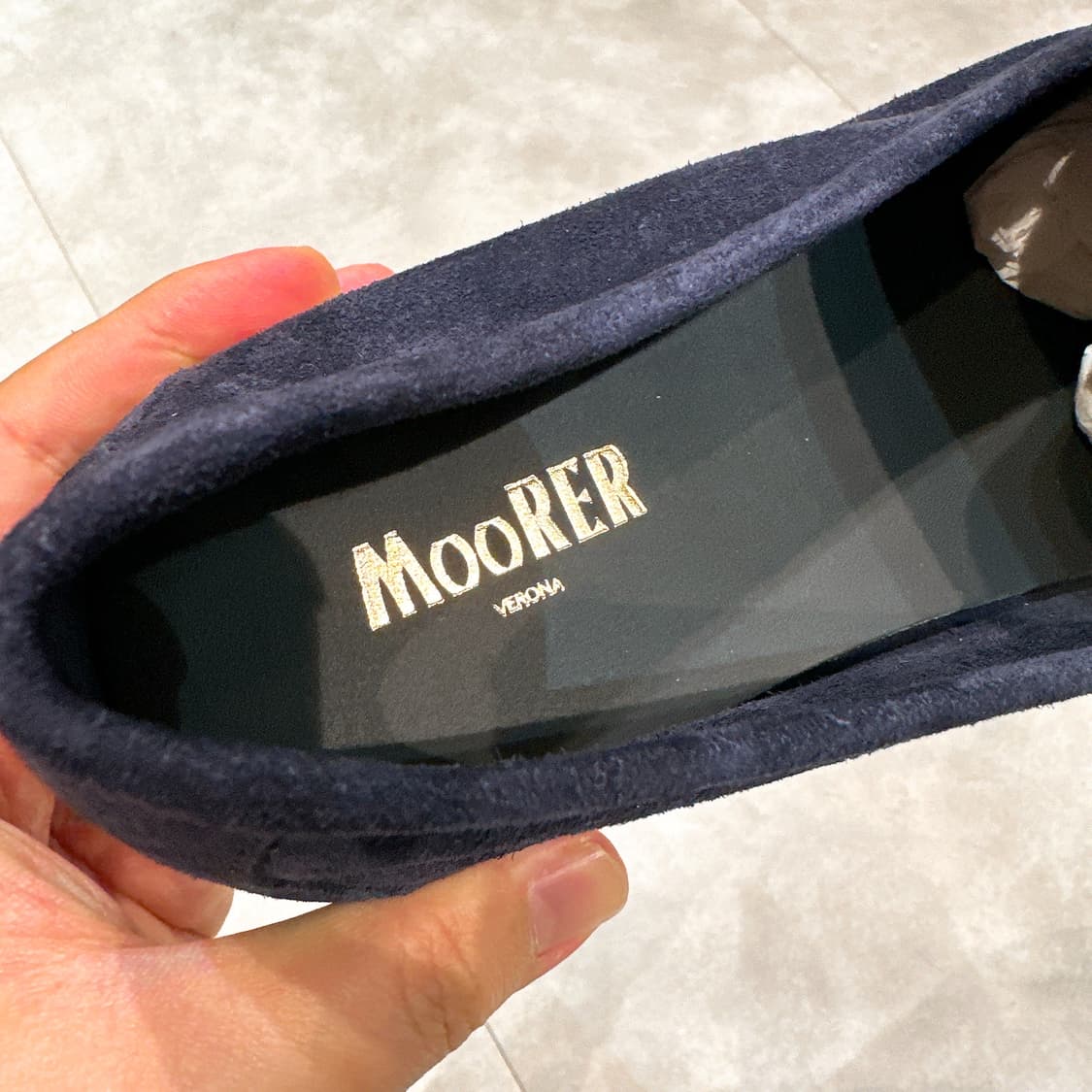 (정품/새상품) MOORER 무레르 남성 네이비 스웨이드 로퍼 상품이미지4