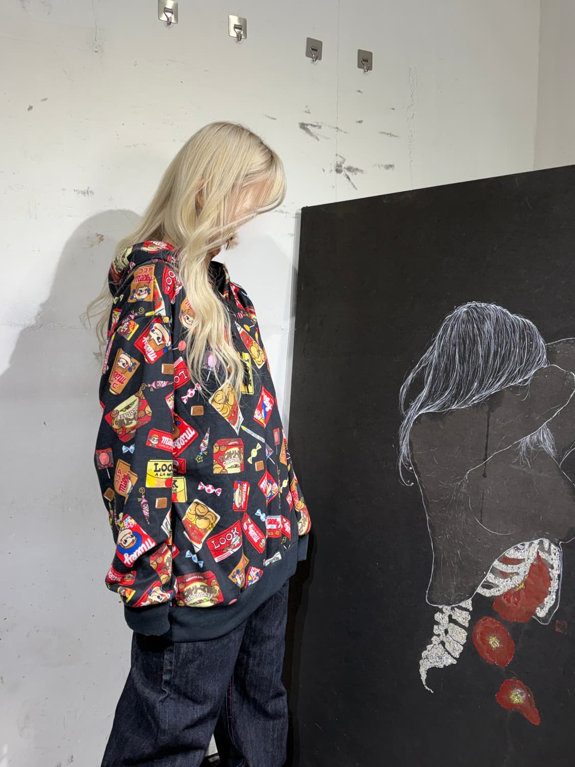 JPN 일본 빈티지 peko 산리오 캐릭터 후드티 L 상품이미지4