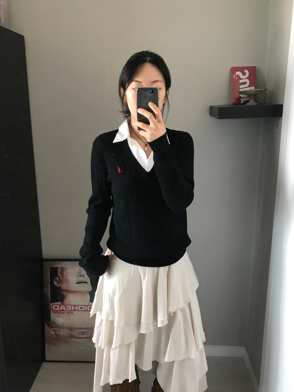 로렌 랄프로렌 포니 로고 카라 블랙 니트 상품이미지4