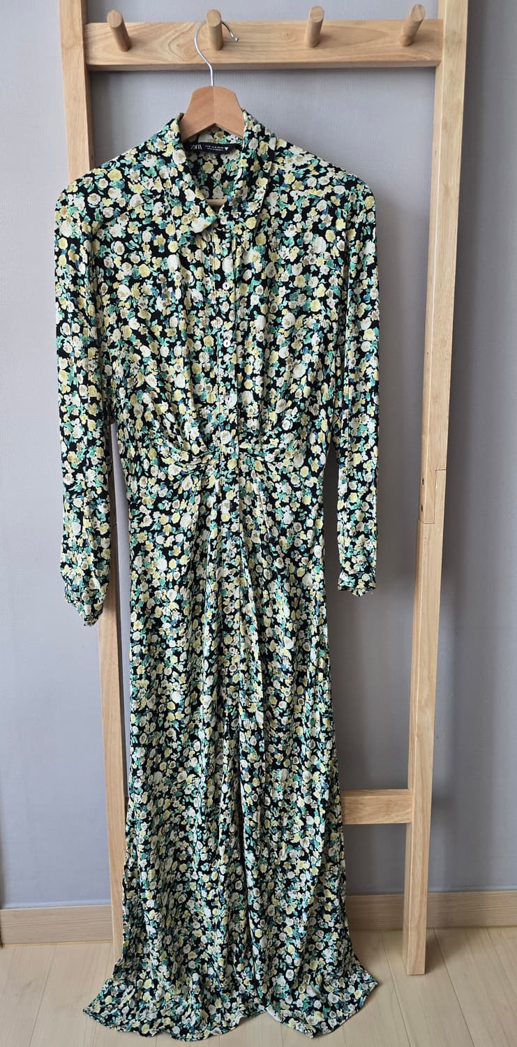 자라 플로럴 매듭 셔츠 롱 원피스 상품이미지2