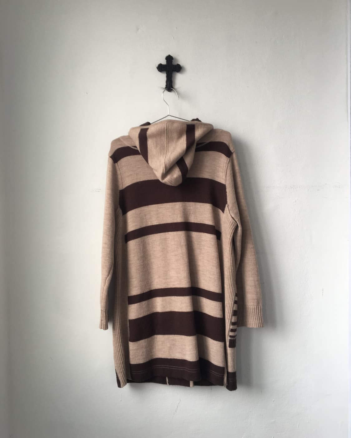 Stripe pattern point hood coat 상품이미지3
