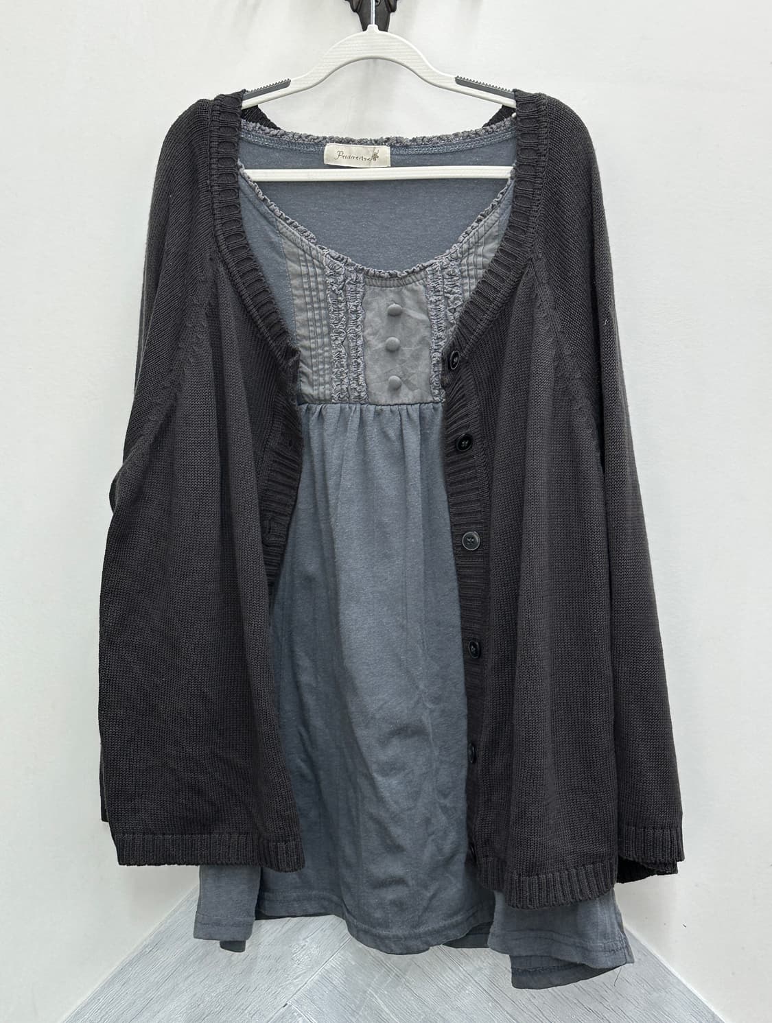 🫧하구미의 에스닉 모리걸 코디세트 🫧 레이어드 가디건 스커트 그런지 상품이미지4