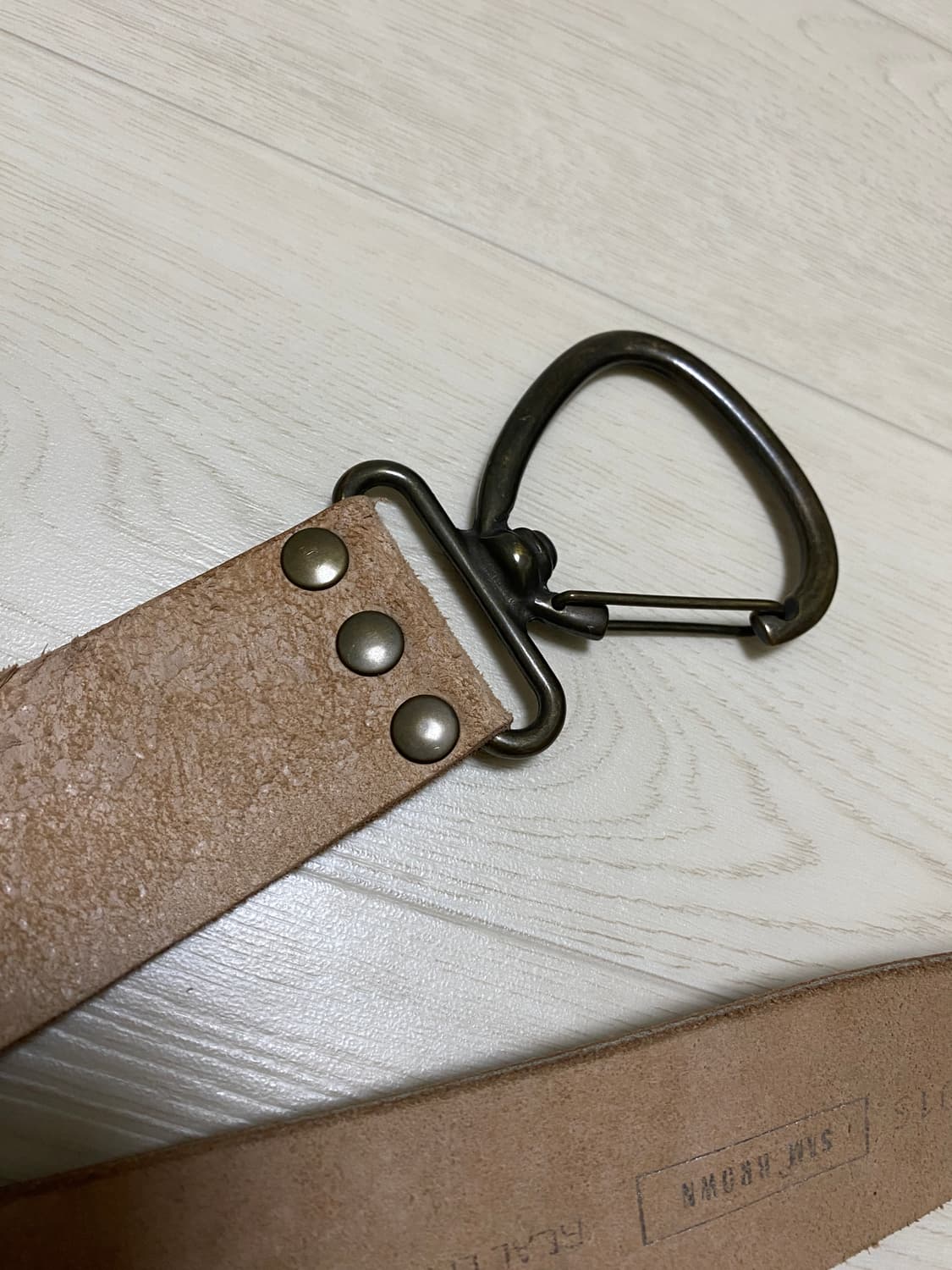 빈티지 샘 브라운 가죽 벨트 상품이미지3