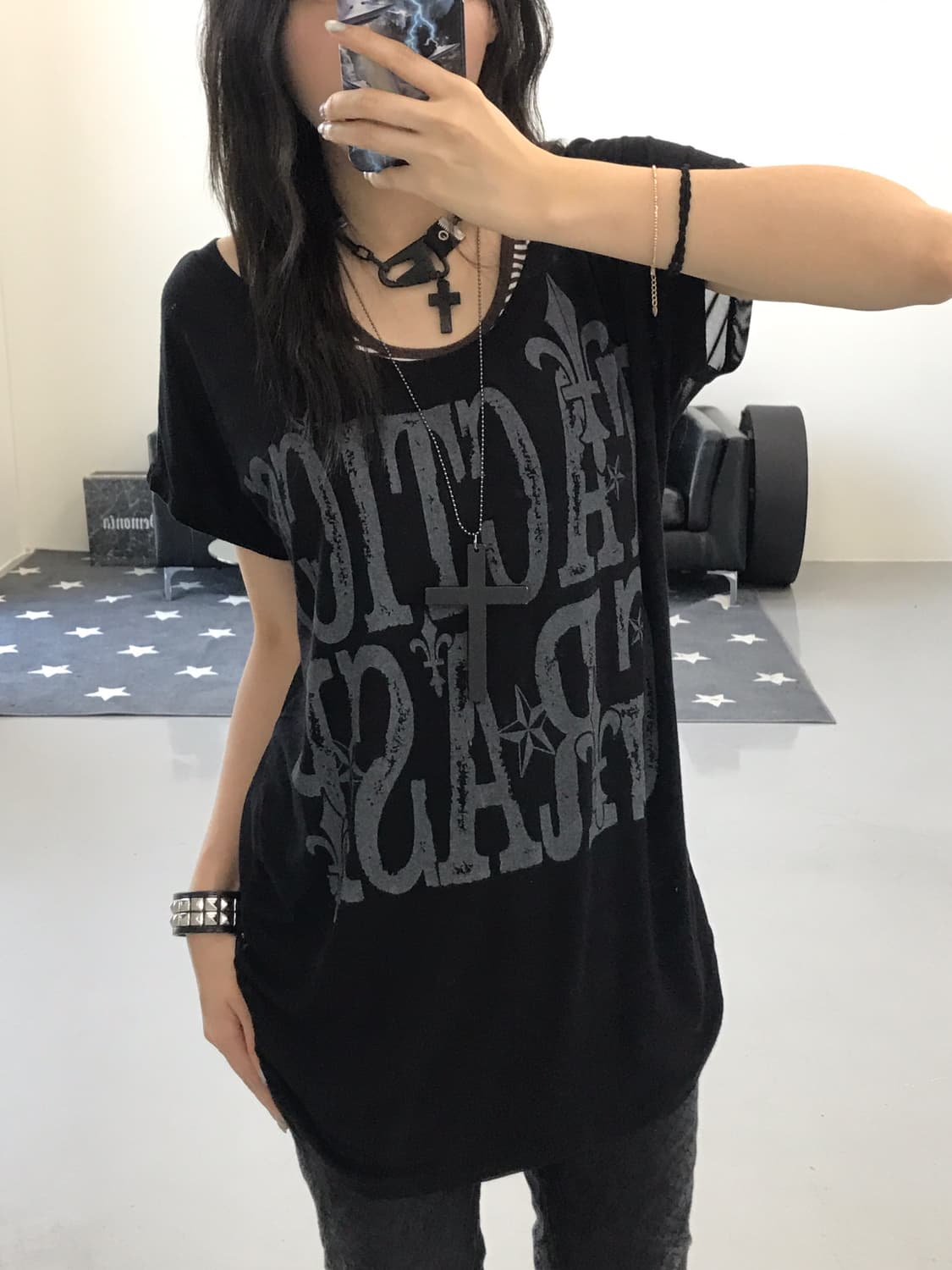 Ghost Of Harlem Skull Graphic T-shirts 상품이미지3