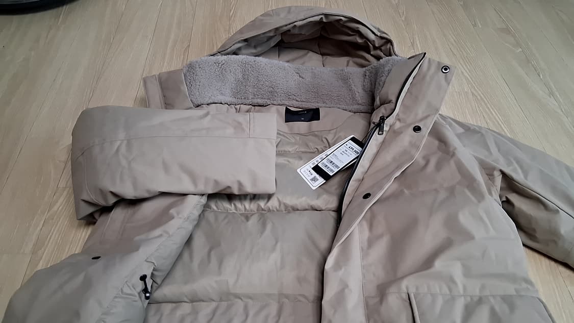 [품절새상품택0] 앤드지 andz 구스 다운 후드 패딩 점퍼 베이지 상품이미지4